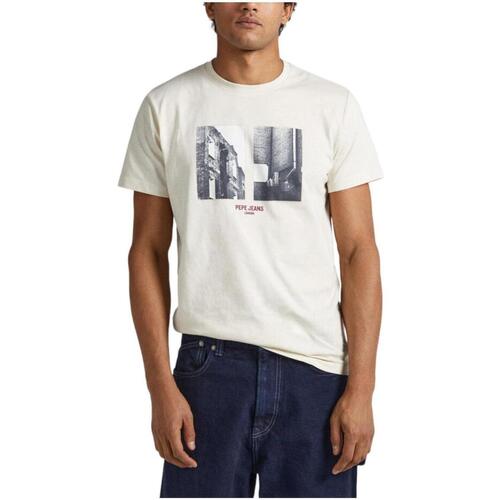 textil Herre T-shirts m. korte ærmer Pepe jeans  Beige