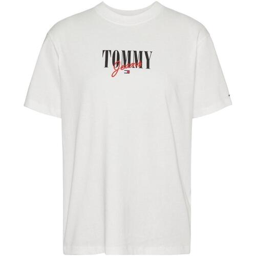 textil Dame T-shirts m. korte ærmer Tommy Hilfiger  Hvid