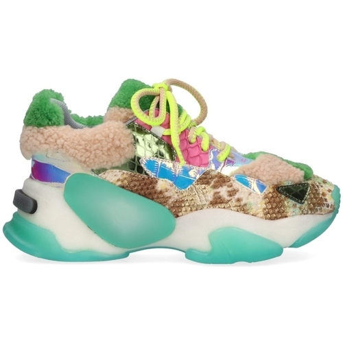 Sko Dame Sneakers Exé Shoes EXÉ G168-8 - Beige Green Fuschia Flerfarvet