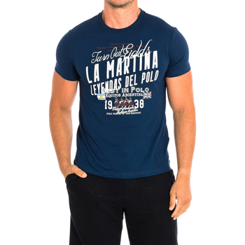 textil Herre T-shirts m. korte ærmer La Martina SMR304-JS206-07017 Marineblå