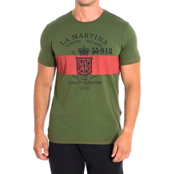 textil Herre T-shirts m. korte ærmer La Martina TMRE31-JS206-03175 Grøn