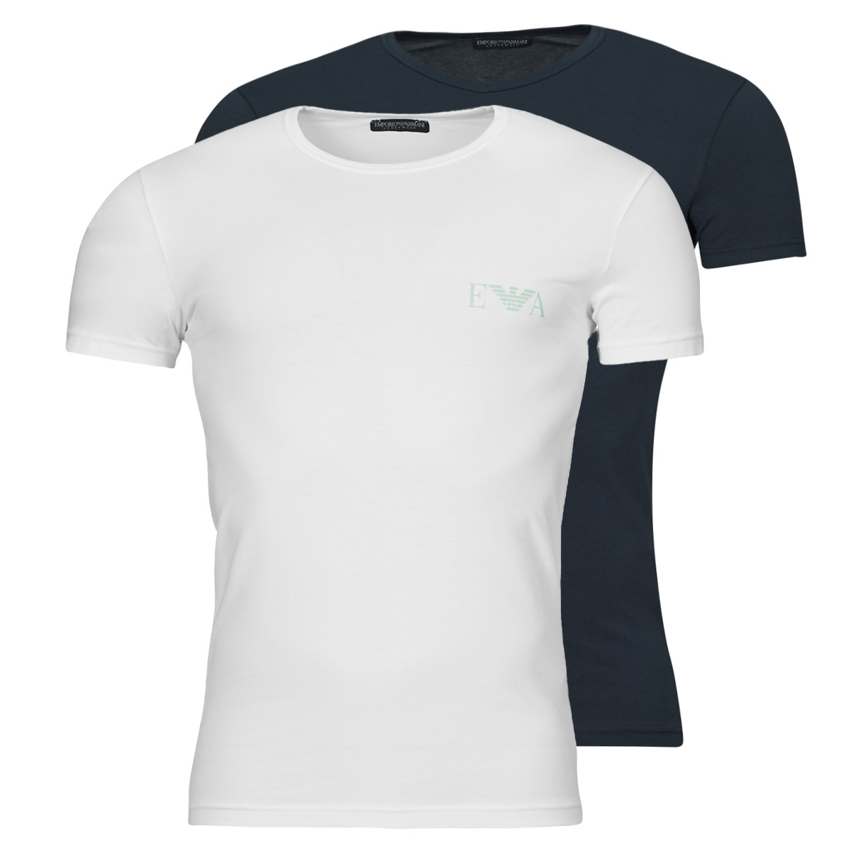 textil Herre T-shirts m. korte ærmer Emporio Armani BOLD MONOGRAM X2 Hvid / Marineblå