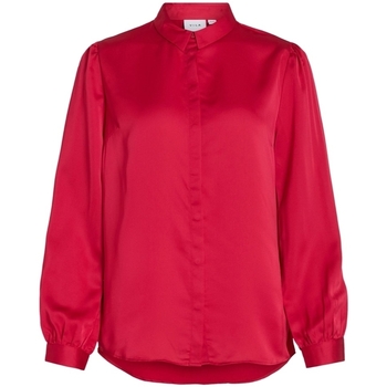 textil Dame Toppe / Bluser Vila Noos Ellette Satin Shirt - Love Potion Pink