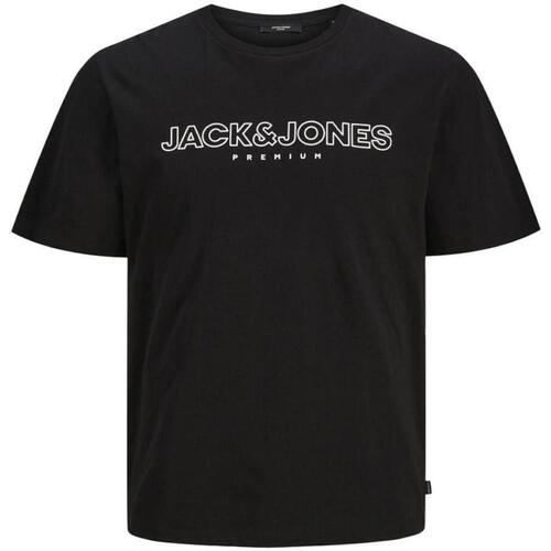 textil Herre T-shirts m. korte ærmer Jack & Jones  Sort