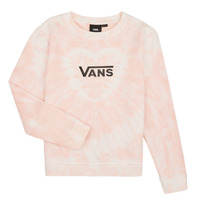 textil Pige Sweatshirts Vans TIE-DYE HEART CREW Pink / Hvid
