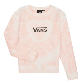textil Pige Sweatshirts Vans TIE-DYE HEART CREW Pink / Hvid