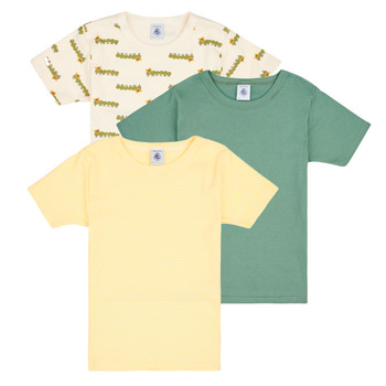 textil Dreng T-shirts m. korte ærmer Petit Bateau A0A8I X3 Gul / Grøn / Flerfarvet