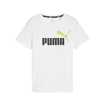 textil Dreng T-shirts m. korte ærmer Puma ESS+ 2 COL LOGO TEE B Hvid