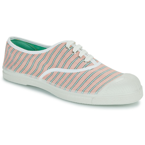 Sko Dame Lave sneakers Bensimon RAYURES Pink / Grøn