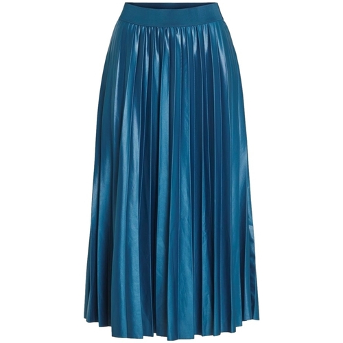 textil Dame Nederdele Vila Skirt Nitban - Moroccan Blue Blå