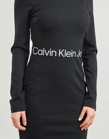 Calvin Klein Jeans LOGO ELASTIC MILANO LS DRESS Sort