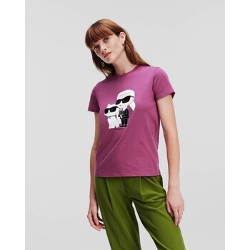 textil Dame T-shirts & poloer Karl Lagerfeld  Pink