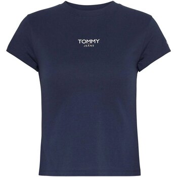textil Dame T-shirts & poloer Tommy Jeans DW0DW16435 Blå