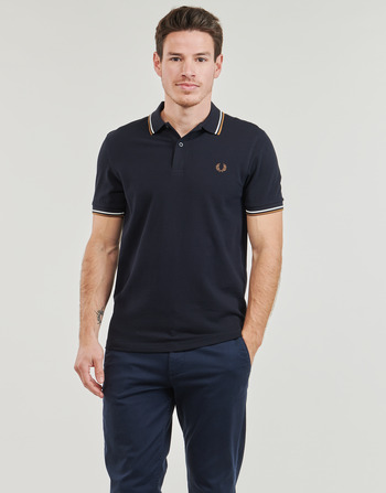textil Herre Polo-t-shirts m. korte ærmer Fred Perry TWIN TIPPED FRED PERRY SHIRT Marineblå / Beige / Hvid