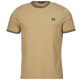 Fred Perry TWIN TIPPED T-SHIRT Beige / Sort
