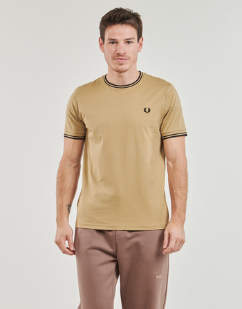 Fred Perry TWIN TIPPED T-SHIRT Beige / Sort