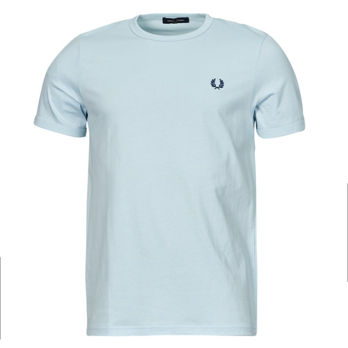 textil Herre T-shirts m. korte ærmer Fred Perry RINGER T-SHIRT Blå / Lys