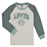 textil Dreng Langærmede T-shirts Levi's PREP COLORBLOCK LONGSLEEVE Hvid / Grøn