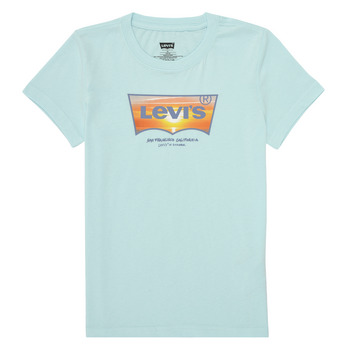 textil Dreng T-shirts m. korte ærmer Levi's SUNSET BATWING TEE Blå / Orange