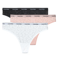 Undertøj Dame Tanga Calvin Klein Jeans BRAZILIAN 3PK X3 Sort / Hvid / Pink