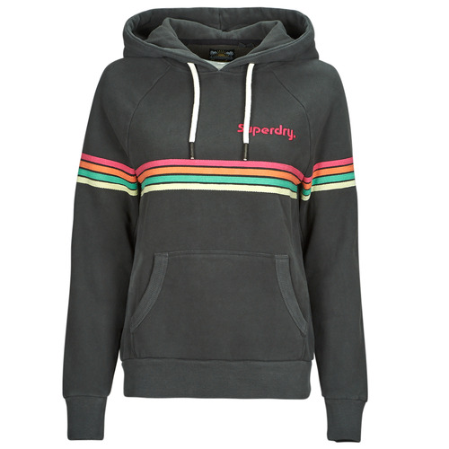 textil Dame Sweatshirts Superdry RAINBOW STRIPE LOGO HOODIE Sort / Flerfarvet