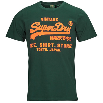 textil Herre T-shirts m. korte ærmer Superdry NEON VL T SHIRT Grøn