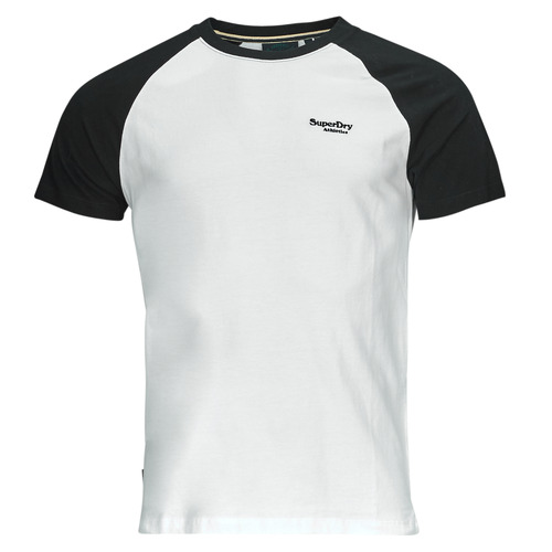 textil Herre T-shirts m. korte ærmer Superdry ESSENTIAL LOGO BASEBALL TSHIRT Hvid / Sort