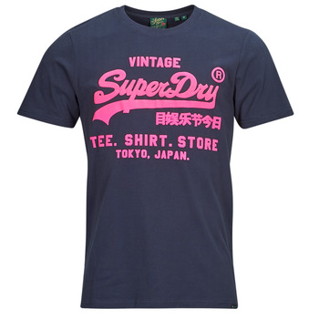textil Herre T-shirts m. korte ærmer Superdry NEON VL T SHIRT Marineblå