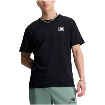 textil Herre T-shirts m. korte ærmer New Balance  Sort