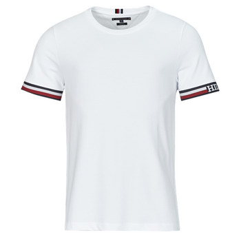 textil Herre T-shirts m. korte ærmer Tommy Hilfiger MONOTYPE BOLD GSTIPPING TEE Hvid