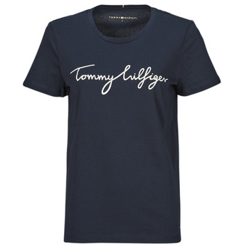 textil Dame T-shirts m. korte ærmer Tommy Hilfiger HERITAGE CREW NECK GRAPHIC TEE Marineblå