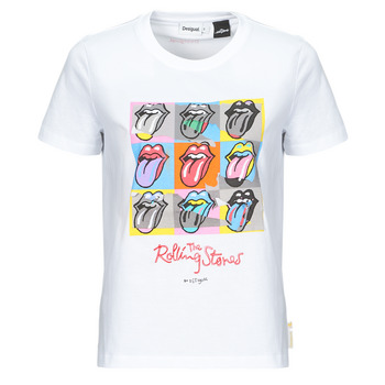 textil Dame T-shirts m. korte ærmer Desigual TS_ROLLINGS Hvid / Flerfarvet