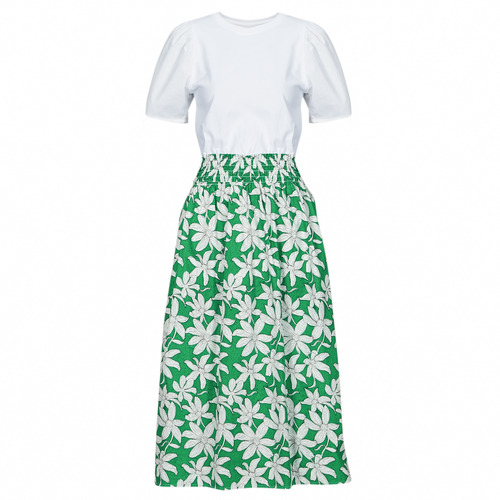 textil Dame Lange kjoler Desigual VEST_MARLON Hvid / Grøn