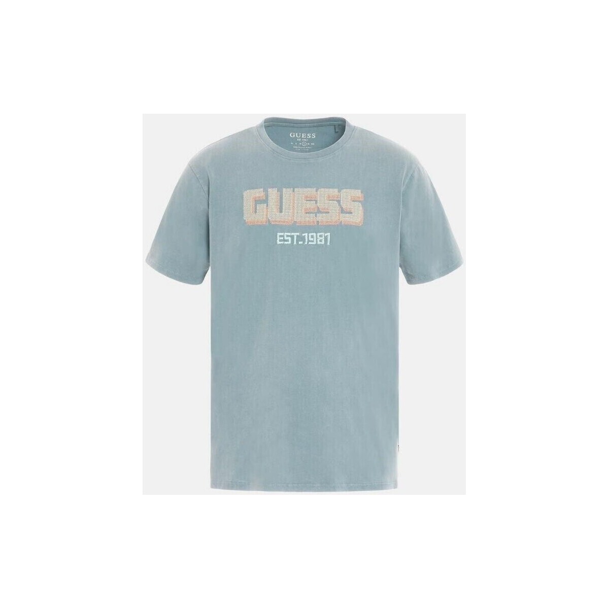 textil Herre T-shirts m. korte ærmer Guess M3YI52 KBDL0 Blå