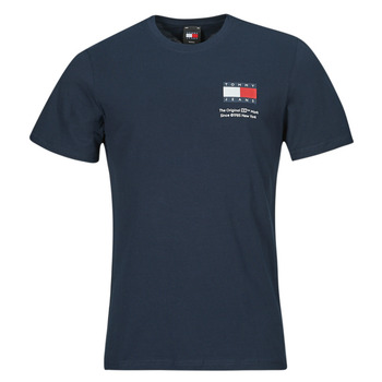 textil Herre T-shirts m. korte ærmer Tommy Jeans TJM SLIM ESSENTIAL FLAG TEE EXT Marineblå