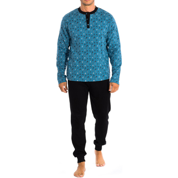 textil Herre Pyjamas / Natskjorte Kisses&Love KL30175 Blå