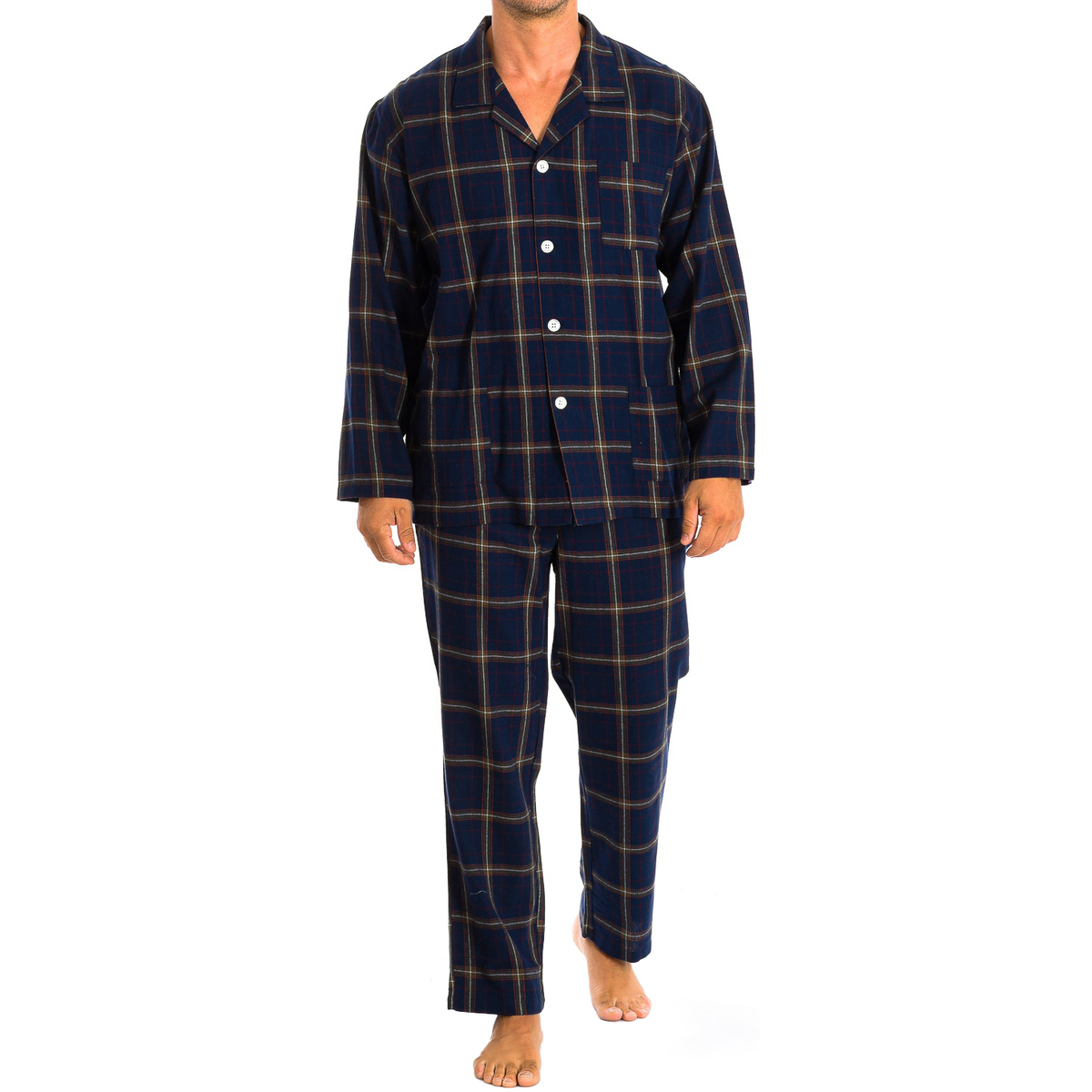 textil Herre Pyjamas / Natskjorte Kisses&Love KL30176 Marineblå
