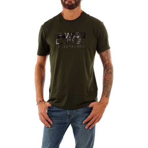 textil Herre T-shirts m. korte ærmer Emporio Armani EA7 6RPT81 Grøn