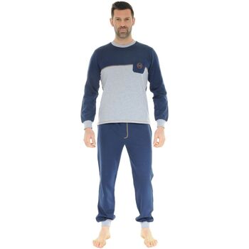 textil Herre Pyjamas / Natskjorte Christian Cane PYJAMA LONG JOGGING BLEU DORIAN Blå