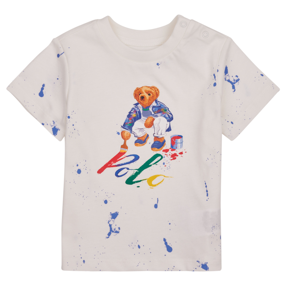 textil Børn T-shirts m. korte ærmer Polo Ralph Lauren BEAR SS CN-KNIT SHIRTS-T-SHIRT Hvid