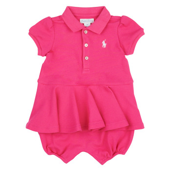 textil Pige Korte kjoler Polo Ralph Lauren SS PEPLUM BU-ONE PIECE-SHORTALL Pink / Lys / Pink