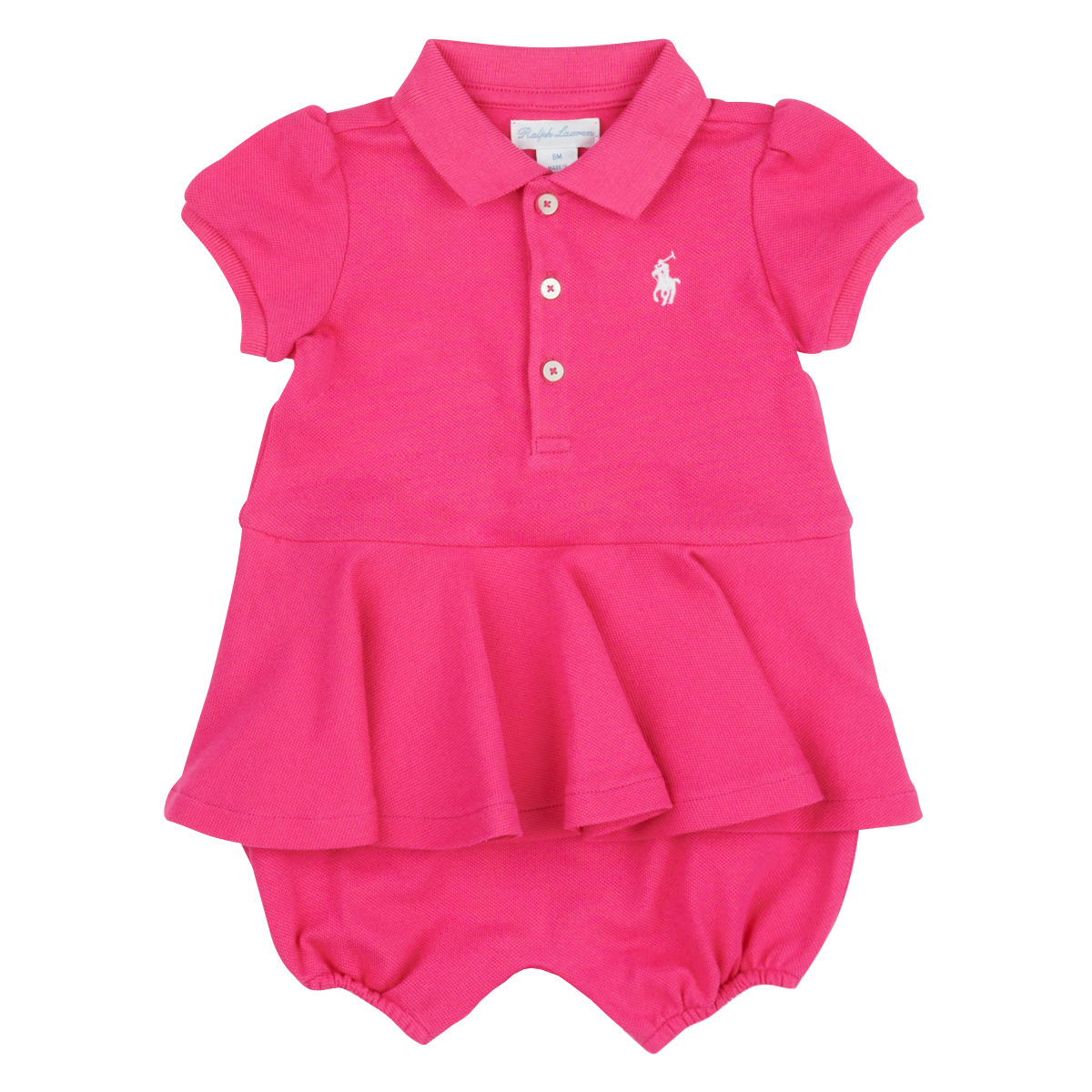 textil Pige Korte kjoler Polo Ralph Lauren SS PEPLUM BU-ONE PIECE-SHORTALL Pink