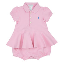 textil Pige Korte kjoler Polo Ralph Lauren SS PEPLUM BU-ONE PIECE-SHORTALL Pink