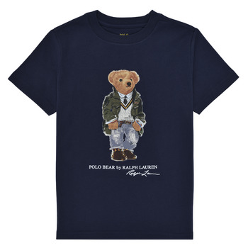 textil Børn T-shirts m. korte ærmer Polo Ralph Lauren SS CN-KNIT SHIRTS-T-SHIRT Marineblå
