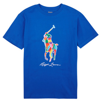 textil Dreng T-shirts m. korte ærmer Polo Ralph Lauren SS CN-KNIT SHIRTS-T-SHIRT Blå / Heritage / Blå