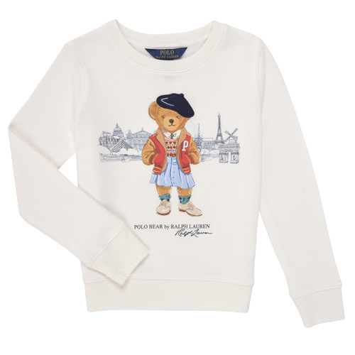 textil Pige Sweatshirts Polo Ralph Lauren BEARCNFLEECE-KNIT SHIRTS-SWEATSHIRT Elfenben