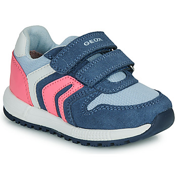 Sko Pige Lave sneakers Geox B ALBEN GIRL Blå / Pink
