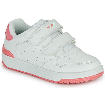 Sko Pige Lave sneakers Geox J WASHIBA GIRL Hvid / Pink
