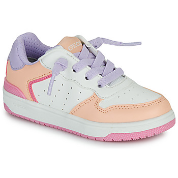 Sko Pige Lave sneakers Geox J WASHIBA GIRL Hvid / Orange / Violet