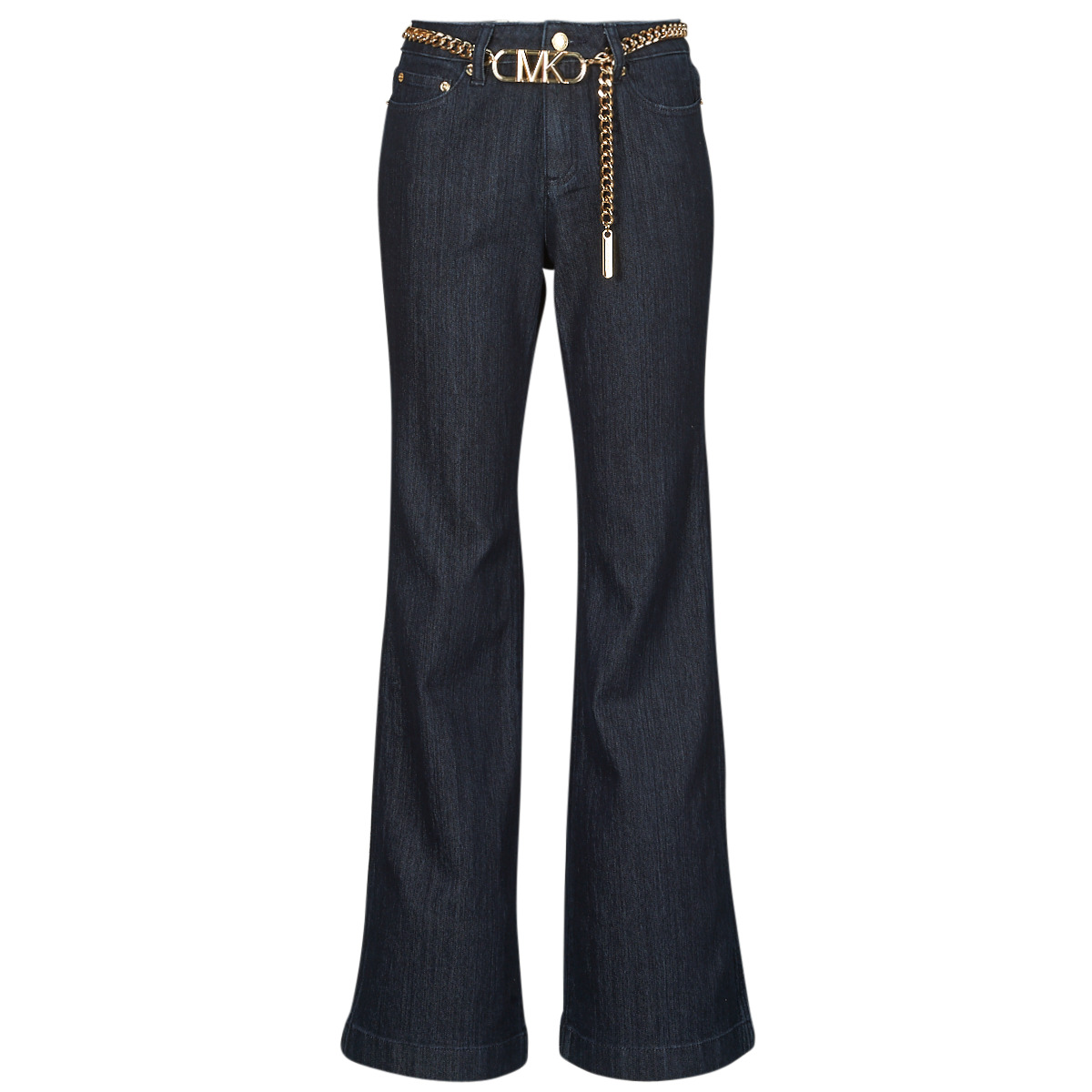 textil Dame Jeans med vide ben MICHAEL Michael Kors FLARE CHAIN BELT DNM JEAN Blå